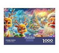 Santa Tocando el Piano con Lindo Reno Puzzle De 1000 Piezas Juego Educativo Clásico para El Tiempo De Puzzles En Familia 52x38cm/1000pcs