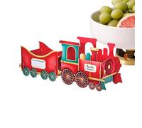 Santa Train, Festive Ornament for Candy Storage, Table Accent with Holiday Centerpiece Function, Seasonal Decoration for Tabletop, Shelf, Living Room, Cafes, 17.72 Inches