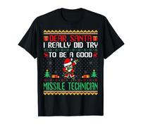 Santa Try to Be a Good Missile Technician - Funny Christmas Camiseta