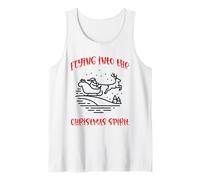 Santa Volando hacia el espíritu navideño Camiseta sin Mangas