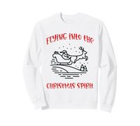 Santa Volando hacia el espíritu navideño Sudadera
