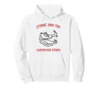 Santa Volando hacia el espíritu navideño Sudadera con Capucha