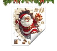 Santa Wall Decal - Adhesivo decorativo para el inodoro, diseño de Navidad | Calcomanías de pared para tapa de inodoro de Santa Breaking para el hogar, apartamento, sala de estar, dormitorio, cocina