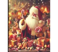 Santa with Candy Canes Christmas Composition Notebook | 120 Lined Pages | 7.5 x 9.25 in | Festive Holiday Writing Journal for Kids, Students & Christmas Lovers