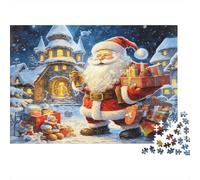 Santa with Gifts Puzzles 1000P Material Reciclado Christmas Magic Puzzle for Chico & Chica Divertido Present & Activity for Home Ideal for Boy & Girl‘s Birthday Gift 38x26cm/1000Ps
