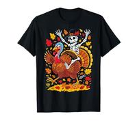 Santa X-Ray Skeleton Riding Reindeer Turkey Lover Family Camiseta