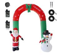 Santa Y Muñeco De Nieve Inflable, Con Un Diseño De Luz LED Incorporado, 7.87x6.89 Pies, Ar-co De Muñeco De Nieve De Santa, Decoración Al Aire Libre Inflable De Navidad, Para Jardín, Patio, C-amino