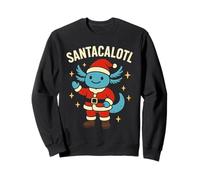 Santacalotl Santa Claus Cute Blue Axolotl New Year Christmas Sudadera