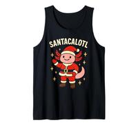 Santacalotl Santa Claus Cute Pink Axolotl New Year Christmas Camiseta sin Mangas