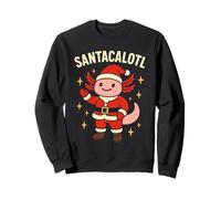 Santacalotl Santa Claus Cute Pink Axolotl New Year Christmas Sudadera