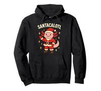 Santacalotl Santa Claus Cute Pink Axolotl New Year Christmas Sudadera con Capucha