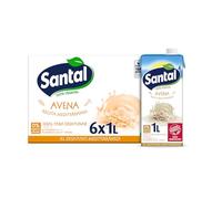 Santal - Bebida Vegetal de Avena, Sin Azúcares Añadidos, Alternativa Vegana a la Leche, Ideal para tu Café, Ideal para Desayunar, Pack 6 x 1 Litro