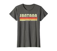 Santana Apellido Divertido Retro Vintage 80s 90s Birthday Reunion Camiseta, Mujer, Asfalto, M
