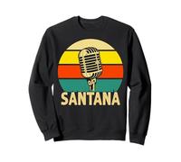 Santana - Micrófono Retro con Nombre de música Divertida de los años 80 Sudadera