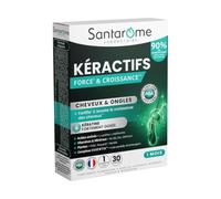 Santaroma Sublimes Cabello Fuerza y Crecimiento - Queratina - 30 Tabletas | Muy dosificado en queratina + biotina y zinc. Eficaz: 90% de cabello más fuerte en 3 meses* - 1 tableta/día - Francia