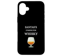Santa's Coming for Whisky Whisky Single Malt Scotland Carcasa para iPhone 16 Plus