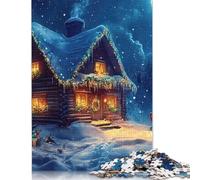 Santas Cozy Christmas Cottage Rompecabezas Imposible,desafío for Adults Juego Educativo 1000 Piezas Obra De Arte De Juego De para Adultos, Regalos A Partir De 14 Años 500pcs (52x38cm)