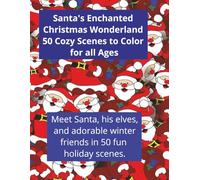 Santa's Enchanted Christmas Wonderland: 50 Cozy Scenes to Color for all Ages: Fun and Magical Holiday Pictures for Kids (and their Adults) to Color