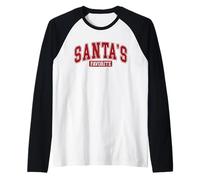 Santa's Favorite Christmas Sport Graphic Camiseta Manga Raglan