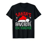 Santas Favorite Ese Teacher Funny Christmas Christmas Santa Camiseta