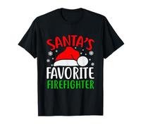 Santas Favorite Firefighter Funny Christmas Christmas Santa Camiseta