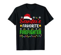 Santa's Favorite Firefighter Funny Christmas Xmas Camiseta