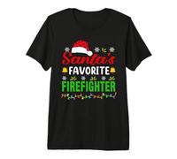 Santa's Favorite Firefighter Funny Christmas Xmas Camiseta Premium