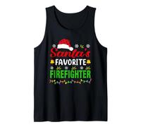 Santa's Favorite Firefighter Funny Christmas Xmas Camiseta sin Mangas