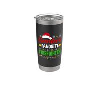 Santa's Favorite Firefighter Funny Christmas Xmas Vaso térmico de acero inoxidable de doble pared