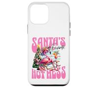 Santa's Favorite Hot Mess Funny Flamingo Christmas Cocktail Carcasa para iPhone 12 Mini