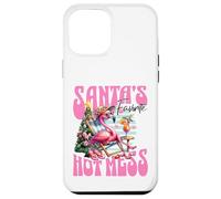 Santa's Favorite Hot Mess Funny Flamingo Christmas Cocktail Carcasa para iPhone 12 Pro MAX