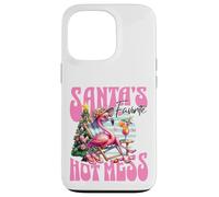 Santa's Favorite Hot Mess Funny Flamingo Christmas Cocktail Carcasa para iPhone 13 Pro
