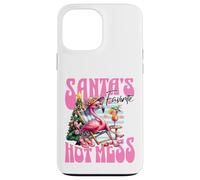 Santa's Favorite Hot Mess Funny Flamingo Christmas Cocktail Carcasa para iPhone 13 Pro MAX