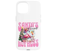 Santa's Favorite Hot Mess Funny Flamingo Christmas Cocktail Carcasa para iPhone 15