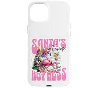Santa's Favorite Hot Mess Funny Flamingo Christmas Cocktail Carcasa para iPhone 15 Plus