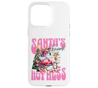 Santa's Favorite Hot Mess Funny Flamingo Christmas Cocktail Carcasa para iPhone 15 Pro MAX