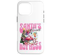Santa's Favorite Hot Mess Funny Flamingo Christmas Cocktail Carcasa para iPhone 16 Pro MAX