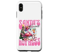 Santa's Favorite Hot Mess Funny Flamingo Christmas Cocktail Carcasa para iPhone XS MAX