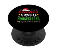 Santa's Favorite Housekeeper Funny Christmas Xmas PopSockets PopGrip Adhesivo