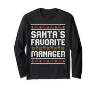 Santas Favorite Manager Supervisor de Navidad Líder del Equipo Manga Larga