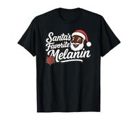Santa's Favorite Melanin African American Christmas Xmas Camiseta