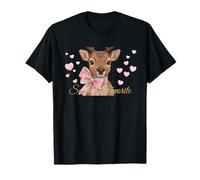 Santas Favorite Reindeer Pink Bow Cute Christmas Girls Camiseta