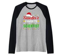 Santa's Favorite Scientist Funny Christmas Scientist Xmas Camiseta Manga Raglan