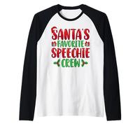 Santa's Favorite Speechie Crew SLP Speech Therapy Christmas Camiseta Manga Raglan