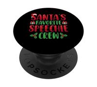 Santa's Favorite Speechie Crew SLP Speech Therapy Christmas PopSockets PopGrip Adhesivo