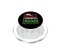 Santa's Favorite Trucker Funny Christmas Trucker Xmas PopSockets PopGrip para MagSafe