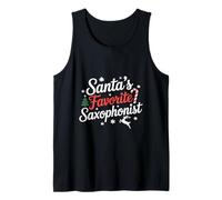 Santas Favorito Saxofonista Navidad Camiseta sin Mangas