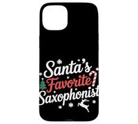 Santas Favorito Saxofonista Navidad Carcasa para iPhone 15 Plus