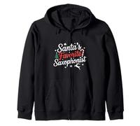Santas Favorito Saxofonista Navidad Sudadera con Capucha