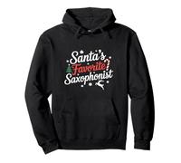 Santas Favorito Saxofonista Navidad Sudadera con Capucha